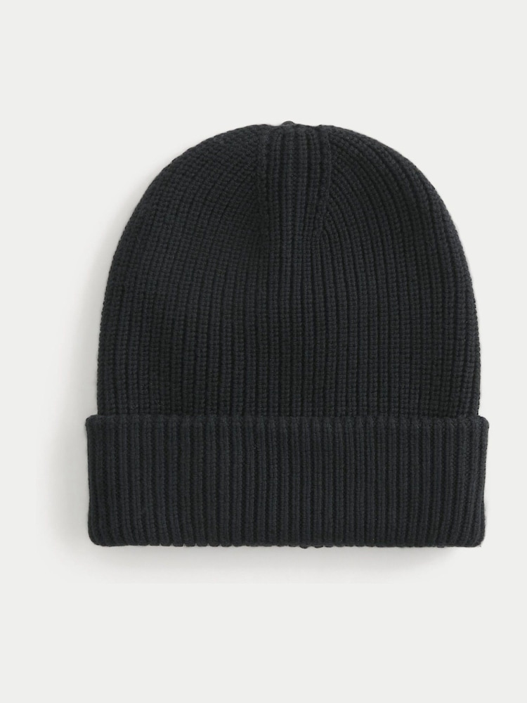 أسود - Hollister Core Knitted Beanie - صورة 1 من 1