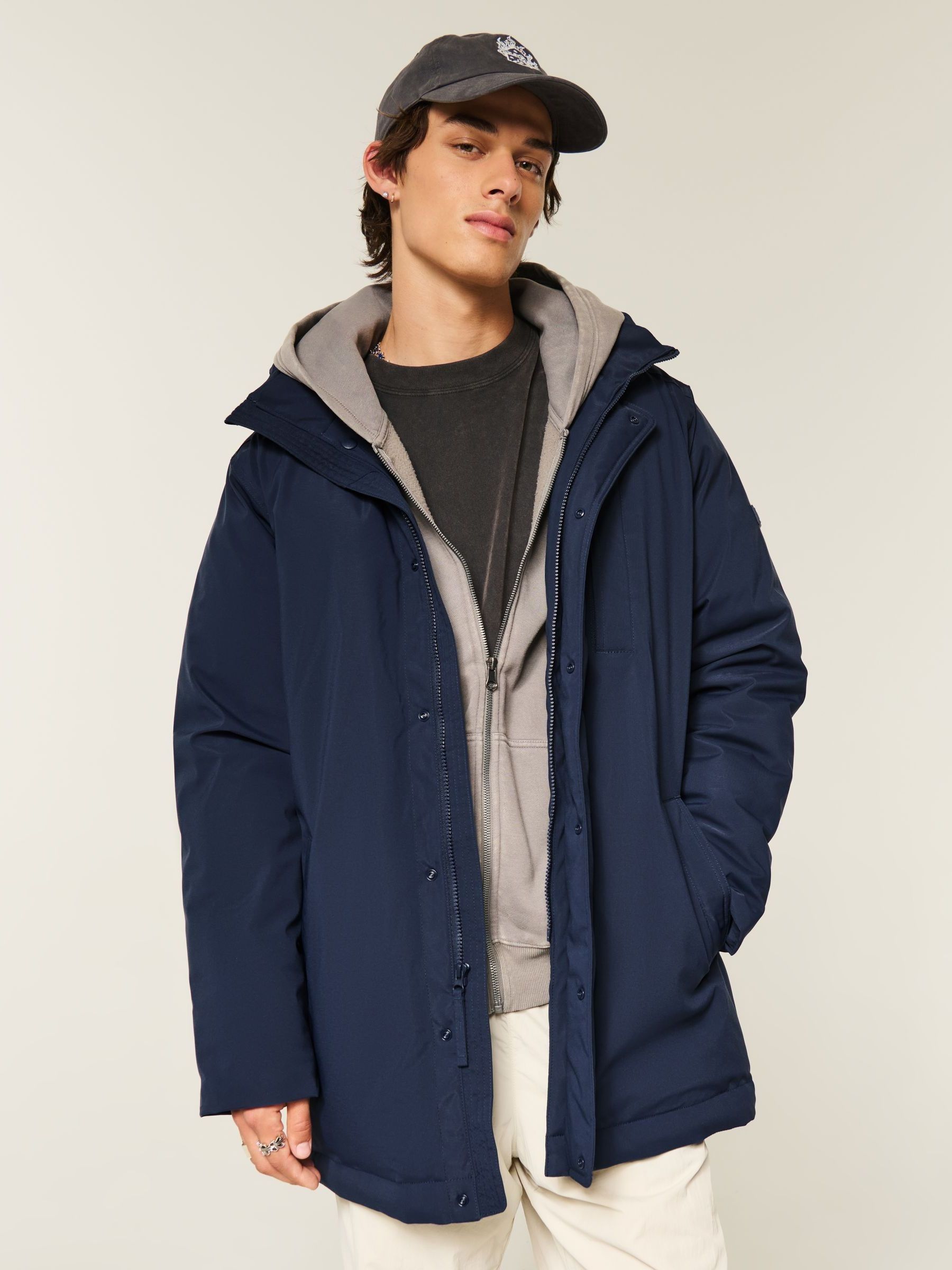 Buy Hollister Blue Parka Puffer Coat from Next USA