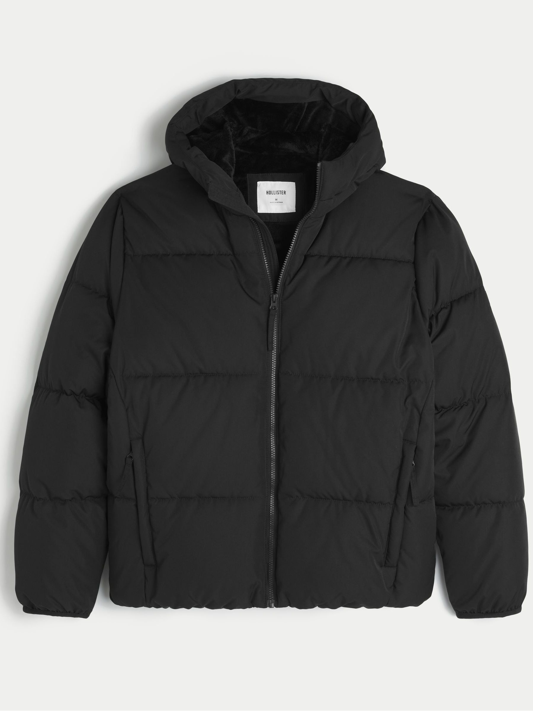 Buy Hollister Black Core Puffer Coat from the Next UK online shop