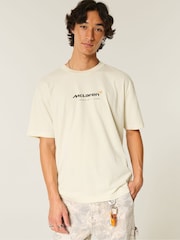 Hollister Cream McLaren Back Print Graphic Short Sleeve T-Shirt - Image 1 of 5