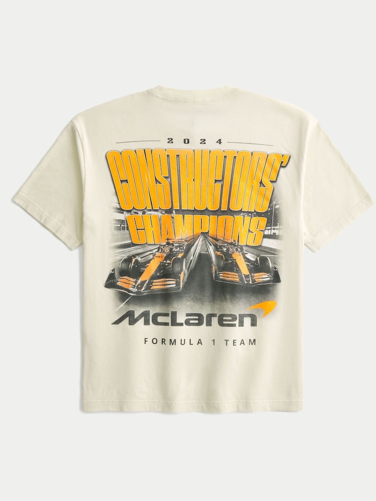 Hollister Cream McLaren Back Print Graphic Short Sleeve T-Shirt - Image 5 of 5