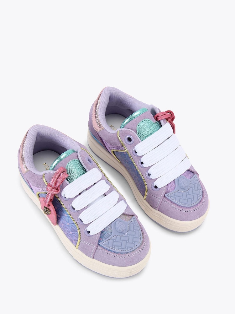 Kurt Geiger London Purple Mini Southbank Tag Trainers - Image 2 of 4