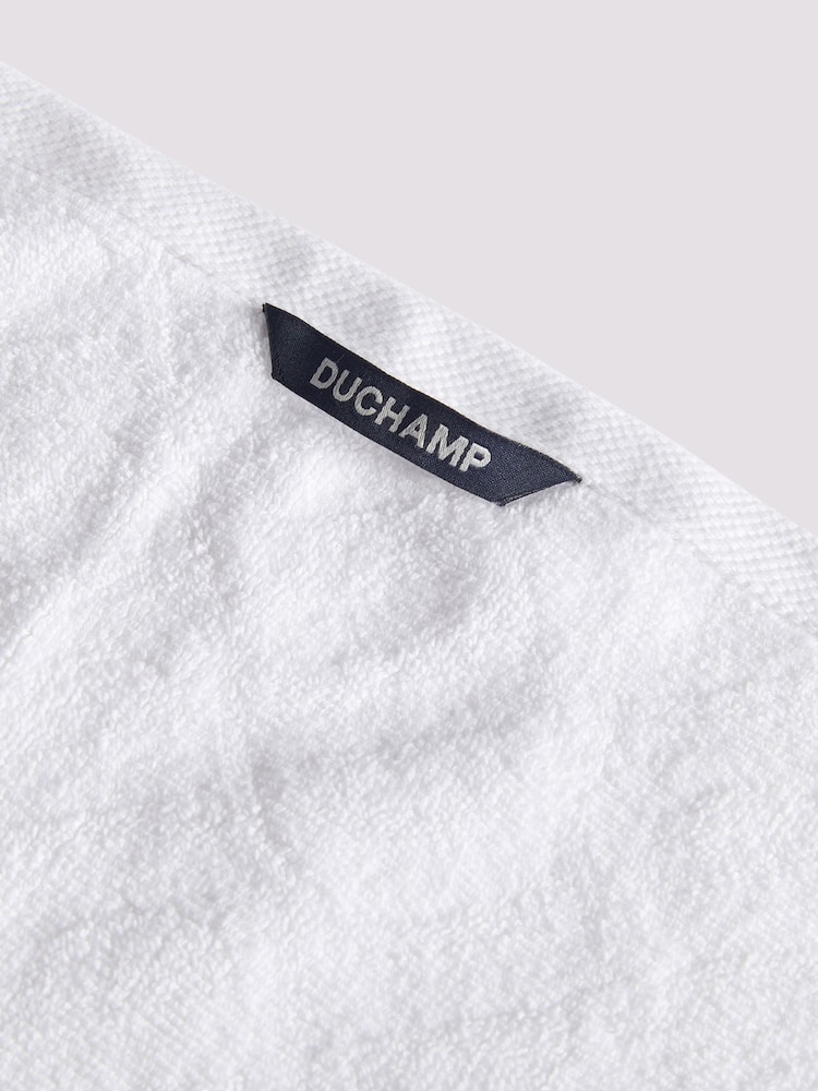 Duchamp Bright White Premium Cotton Monogram Bath Towel - Image 2 of 3