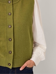 Monsoon Green Brooke Button Knit Tank Top - Image 3 of 4
