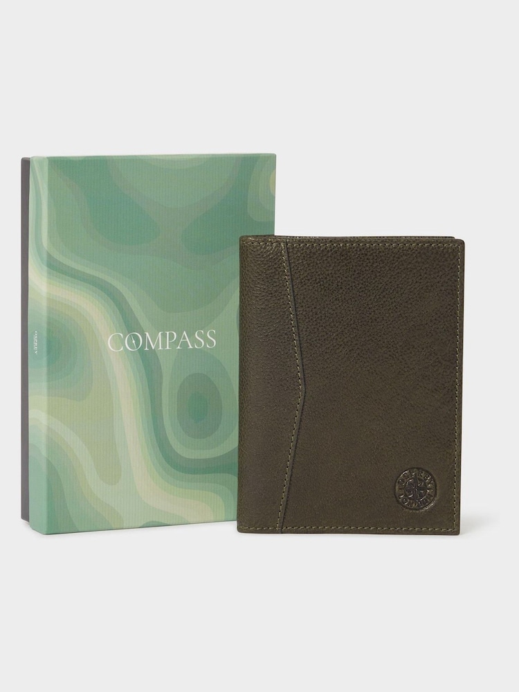Osprey London The Compass Leather Black Passport Holder - Image 1 of 5