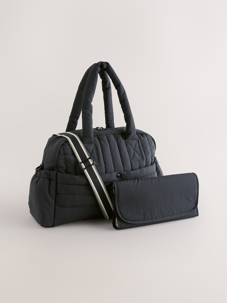 Black Quilted Baby Changing Bag - Image 1 of 10