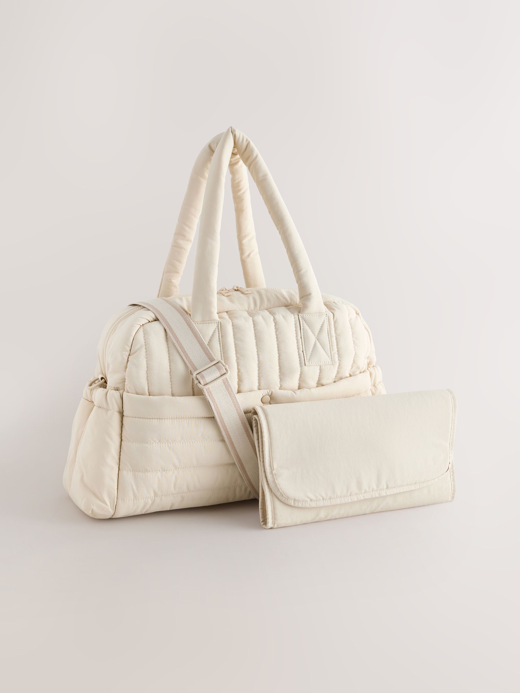 Neutral Quilted Baby Changing Bag