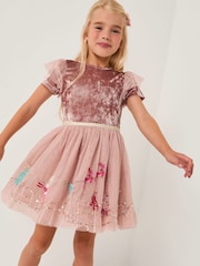 Monsoon Christmas Scene Velvet Disco Dress - صورة 1 من 4