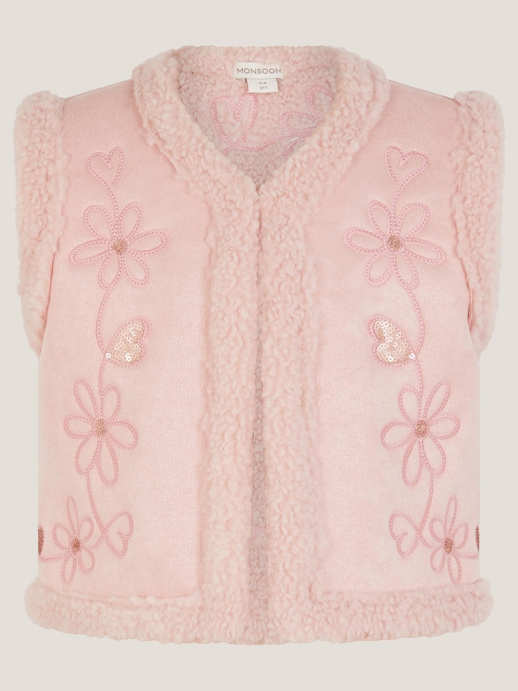 Monsoon Floral Embellished Suedette Gilet - Bild 1 von 3