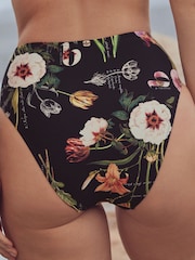 B by Ted Baker High Waist Black Floral Bikini Briefs - Image 3 of 5