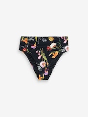 B by Ted Baker High Waist Black Floral Bikini Briefs - Image 6 of 9