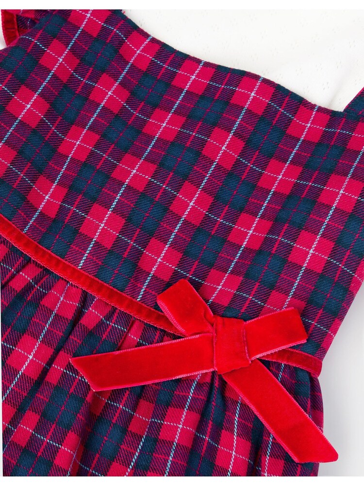 Monsoon Red Baby Top & Tartan Pinafore Dress Set - Image 3 of 3 Monsoon Red Baby Top & Tartan Pinafore Dress Set - Image 3 of 3