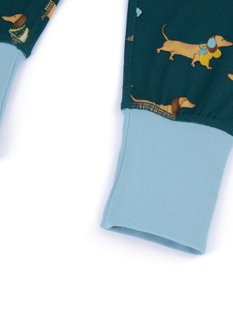 Chelsea Peers Kids Sausage Dog Stroll Print Long Pyjama Set - صورة 3 من 3 Chelsea Peers Kids Sausage Dog Stroll Print Long Pyjama Set - صورة 3 من 3