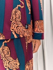 Chelsea Peers Red Maternity Tiger Stripe Print Long Pyjamas Set - Image 6 of 6