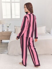 Chelsea Peers Pink Stripe Pink Long Pyjamas Set - Image 2 of 7