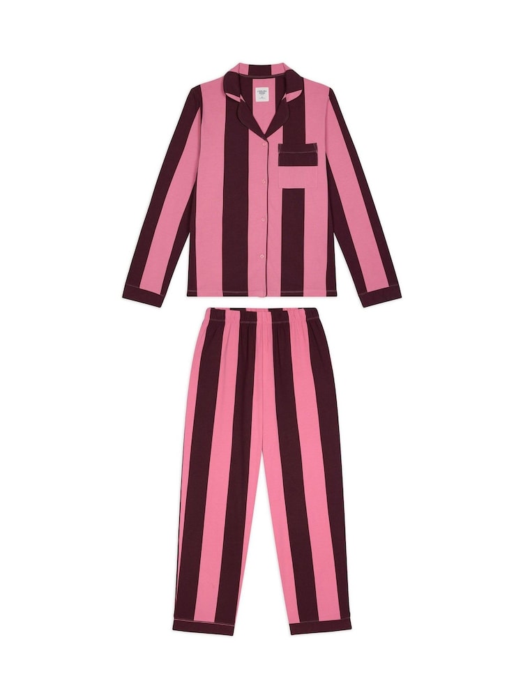 Chelsea Peers Pink Stripe Pink Long Pyjamas Set - Image 7 of 7