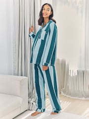Conjunto de pijama longo listrado para maternidade Chelsea Peers - Imagem 1 de 6