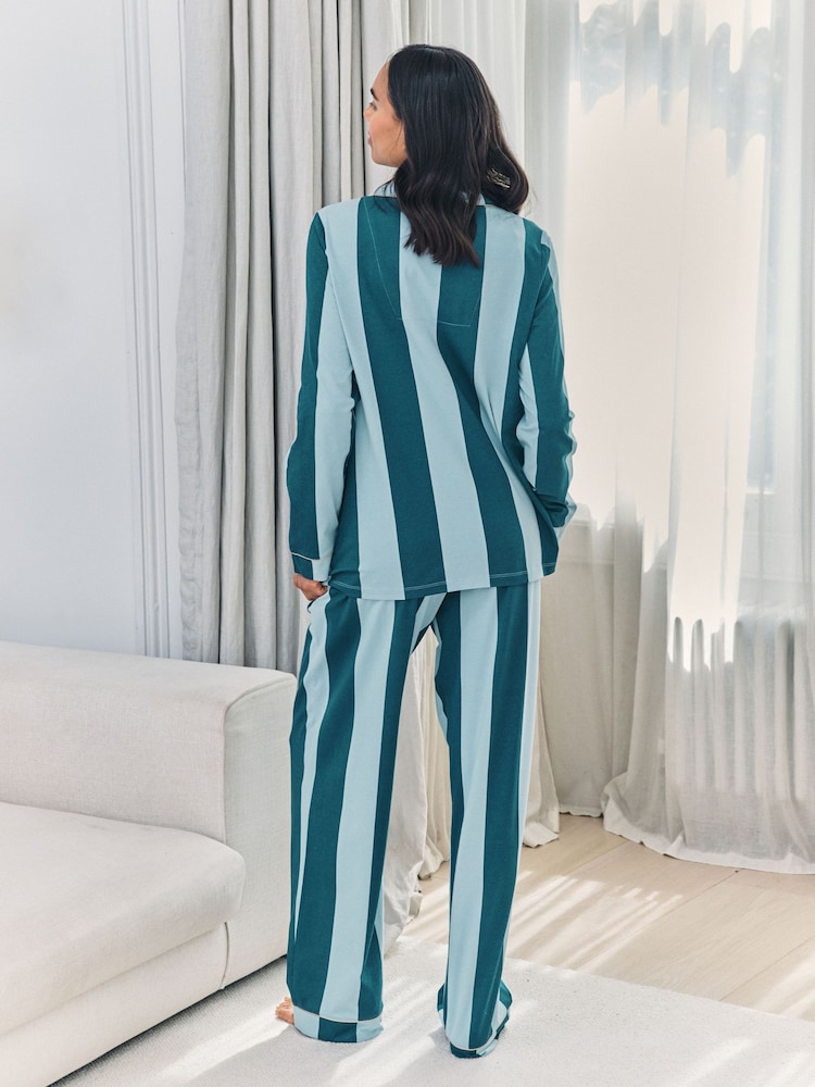 Conjunto de pijama longo listrado para maternidade Chelsea Peers - Imagem 2 de 6