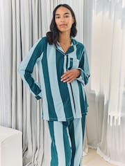 Conjunto de pijama longo listrado para maternidade Chelsea Peers - Imagem 4 de 6