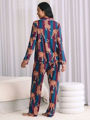 Chelsea Peers Red Tiger Stripe Print Long Pyjamas Set - Image 2 of 7