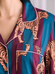Chelsea Peers Red Tiger Stripe Print Long Pyjamas Set - Image 3 of 7