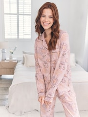 Chelsea Peers Pink Cotton Breakfast Print Long Pyjamas Set - Image 2 of 6