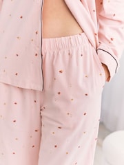 Chelsea Peers Pink Kids Cotton Mini Mushroom Print Long Pyjamas Set - Image 4 of 8