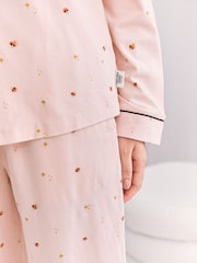 Chelsea Peers Pink Kids Cotton Mini Mushroom Print Long Pyjamas Set - Image 7 of 8