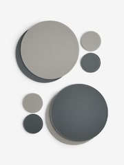 Set of 4 Charcoal Grey Reversible Faux Leather Placemats and Coasters - Image 3 of 3