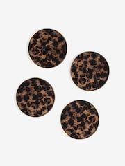 Set of 4 Tortoiseshell Effect Glass Coasters - Imagen 3 de 3