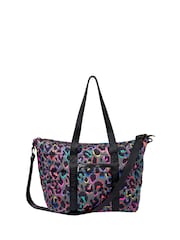 SCAMP & DUDE Grey Large Puffer Tote Bag With Leopard & Lightning Bolt - Image 1 of 1