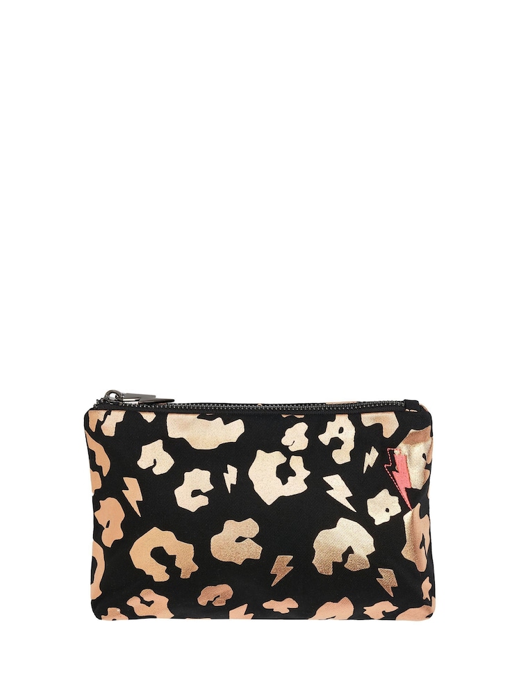 SCAMP & DUDE Black Swag Bag Leopard And Lightning Bolt - Image 1 of 1