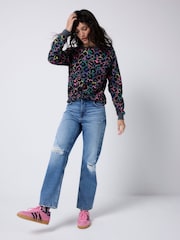 SCAMP & DUDE Grey Classic Sweatshirt with Leopard & Lightning Bolt - Image 2 of 5