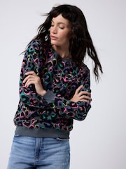 SCAMP & DUDE Grey Classic Sweatshirt with Leopard & Lightning Bolt - Image 3 of 5