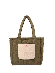 SCAMP & DUDE Green Reversible Quilted/Borg Tote Bag - Image 1 of 2