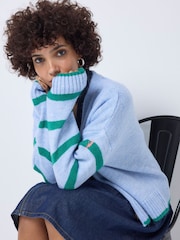 SCAMP & DUDE Blue Cardigan with Stripe - Image 4 of 5