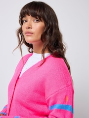 SCAMP & DUDE Pink Cardigan with Stripe - Image 4 of 5