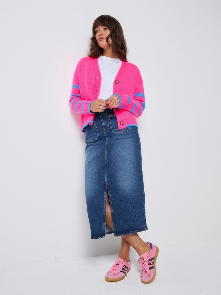 SCAMP & DUDE Pink Cardigan with Stripe - Image 5 of 5