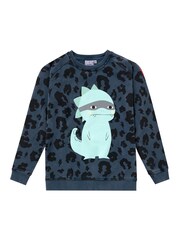 SCAMP & DUDE Blue Kids Classic Sweatshirt Leopard & Lightning Bolt Dino Graphic - Image 1 of 1