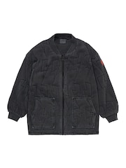 SCAMP & DUDE Black Kids Quilted Bolt Bomber Jacket Cotton - Image 1 of 1