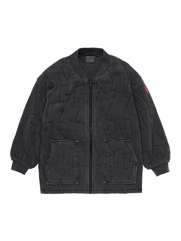 SCAMP & DUDE Black Kids Quilted Bolt Bomber Jacket Cotton - Image 1 of 1 SCAMP & DUDE Black Kids Quilted Bolt Bomber Jacket Cotton - Image 1 of 1