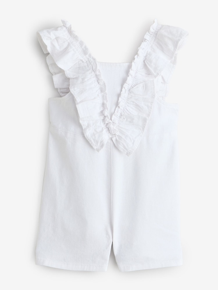White Linen Playsuit - Image 1 of 1 White Linen Playsuit - Image 1 of 1