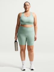 Nike Steam Green Curve One High-Waisted 8" Biker Shorts with Pockets - Image 1 of 5