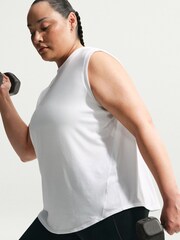 Nike White Curve One Relaxed Dri-FIT Tank Top - Image 3 of 4