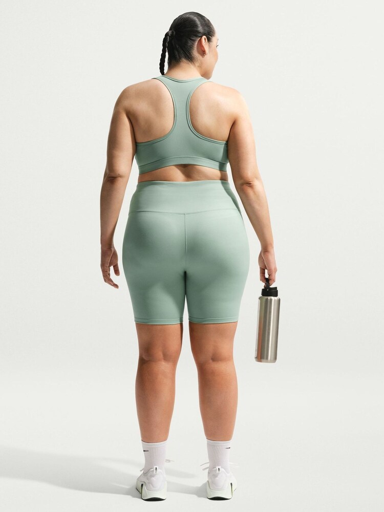 Nike Steam Green Curve Swoosh Medium Support Sports Bra - Image 2 of 5 Nike Steam Green Curve Swoosh Medium Support Sports Bra - Image 2 of 5