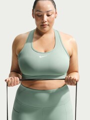 Nike Steam Green Curve Swoosh Medium Support Sports Bra - Image 3 of 5