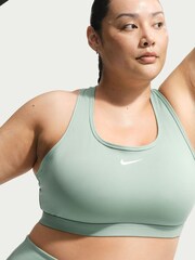 Nike Steam Green Curve Swoosh Medium Support Sports Bra - Image 5 of 5