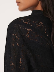 Mint Velvet Black Lace High Neck Top - Image 5 of 7