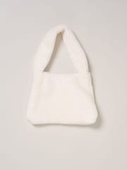 Miss Faux Fur White Gilet Bag Rib Top and Skirt Set - Image 3 of 6