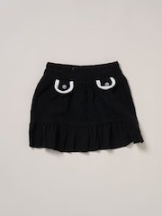 Miss Faux Fur White Gilet Bag Rib Top and Skirt Set - Image 5 of 6